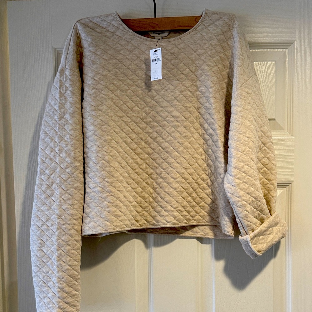 New Banana Republic Factory Quilted Beige Women's sweatshirt